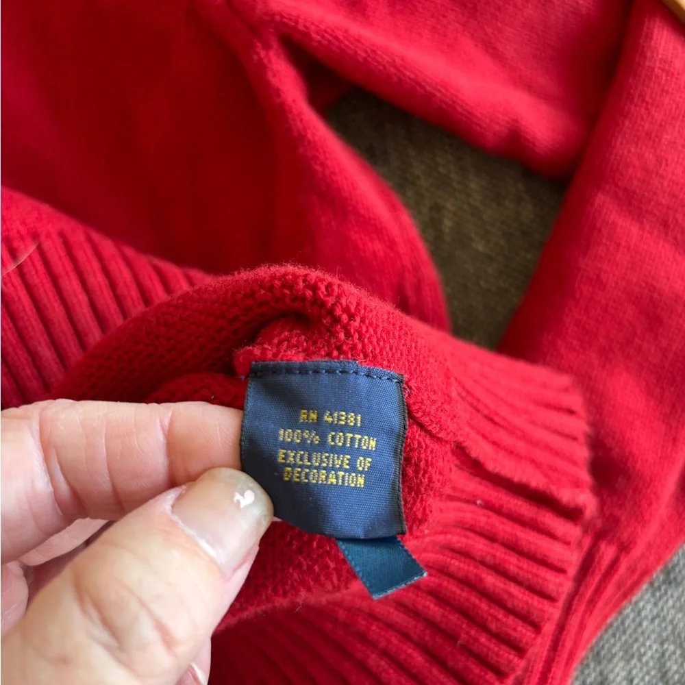 Polo Ralph Lauren half zip sweater 100% cotton XL red